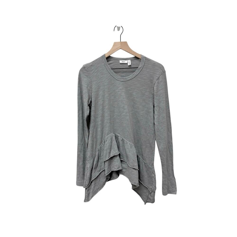 NWOT Wilt Easy‎ Crew Long Sleeve Tee Gray Women’s Size XS